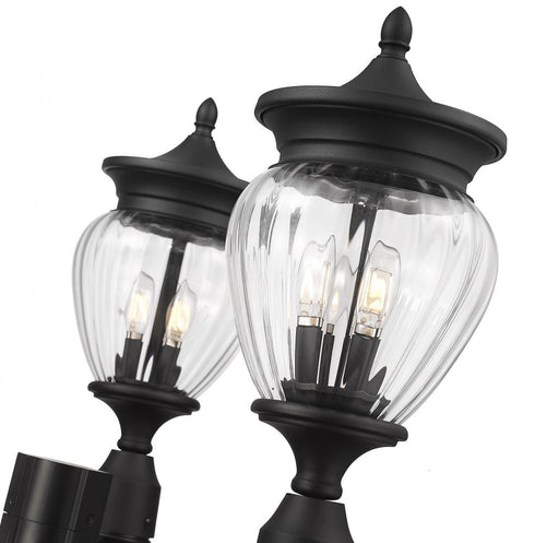 Z-Lite Davina 3 Light Outdoor Post Mounted Fixture in Black Finish Model: 5016PHMR-3-564P-BK