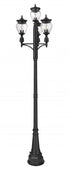 Z-Lite Davina 3 Light Outdoor Post Mounted Fixture in Black Finish Model: 5016PHMR-4-564P-BK