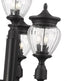Z-Lite Davina 3 Light Outdoor Post Mounted Fixture in Black Finish Model: 5016PHMR-4-564P-BK
