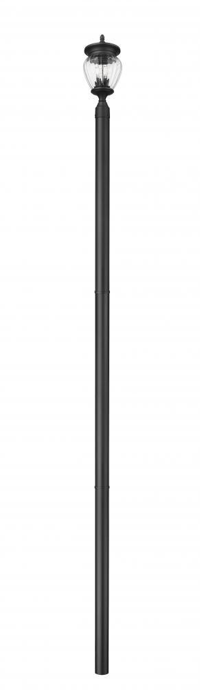Z-Lite Davina 3 Light Outdoor Post Mounted Fixture in Black Finish Model: 5016PHMR-5009P120-BK