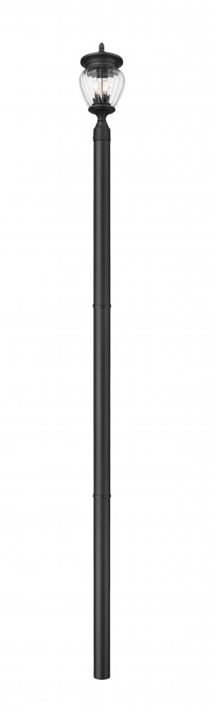 Z-Lite Davina 3 Light Outdoor Post Mounted Fixture in Black Finish Model: 5016PHMR-5009P96-BK