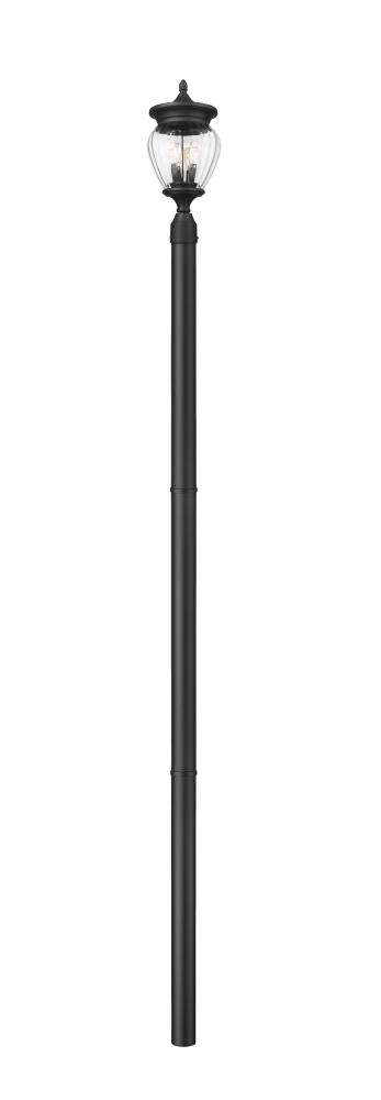 Z-Lite Davina 3 Light Outdoor Post Mounted Fixture in Black Finish Model: 5016PHMR-5009P96-BK