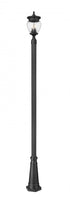 Z-Lite Davina 3 Light Outdoor Post Mounted Fixture in Black Finish Model: 5016PHMR-5011P-BK