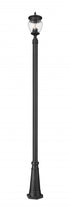 Z-Lite Davina 3 Light Outdoor Post Mounted Fixture in Black Finish Model: 5016PHMR-5011P-BK
