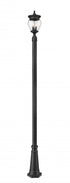 Z-Lite Davina 3 Light Outdoor Post Mounted Fixture in Black Finish Model: 5016PHMR-5011P-BK