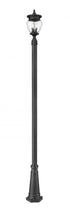Z-Lite Davina 3 Light Outdoor Post Mounted Fixture in Black Finish Model: 5016PHMR-519P-BK