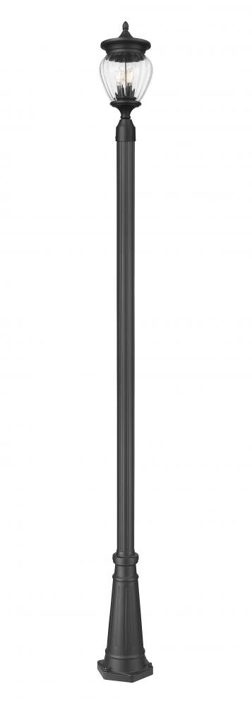 Z-Lite Davina 3 Light Outdoor Post Mounted Fixture in Black Finish Model: 5016PHMR-519P-BK