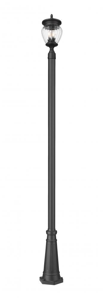 Z-Lite Davina 3 Light Outdoor Post Mounted Fixture in Black Finish Model: 5016PHMR-519P-BK