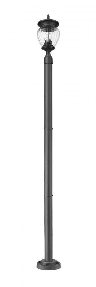 Z-Lite Davina 3 Light Outdoor Post Mounted Fixture in Black Finish Model: 5016PHMR-567P-BK