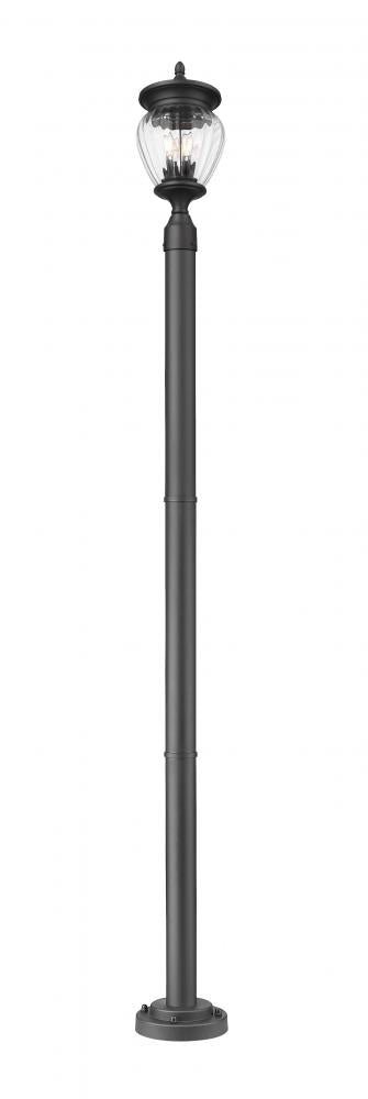 Z-Lite Davina 3 Light Outdoor Post Mounted Fixture in Black Finish Model: 5016PHMR-567P-BK