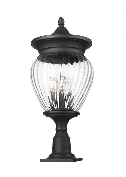Z-Lite Davina 4 Light Outdoor Pier Mounted Fixture in Black Finish Model: 5016PHBR-533PM-BK