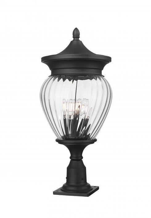 Z-Lite Davina 4 Light Outdoor Pier Mounted Fixture in Black Finish Model: 5016PHBR-533PM-BK