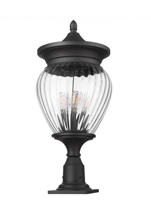 Z-Lite Davina 4 Light Outdoor Pier Mounted Fixture in Black Finish Model: 5016PHBR-533PM-BK