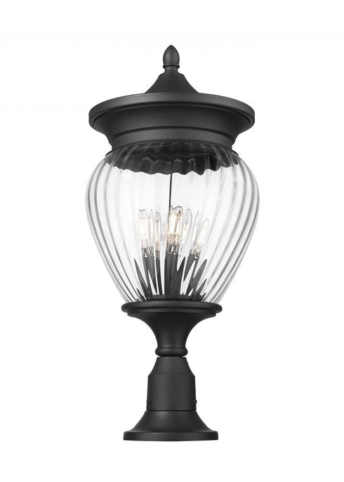 Z-Lite Davina 4 Light Outdoor Pier Mounted Fixture in Black Finish Model: 5016PHBR-553PM-BK