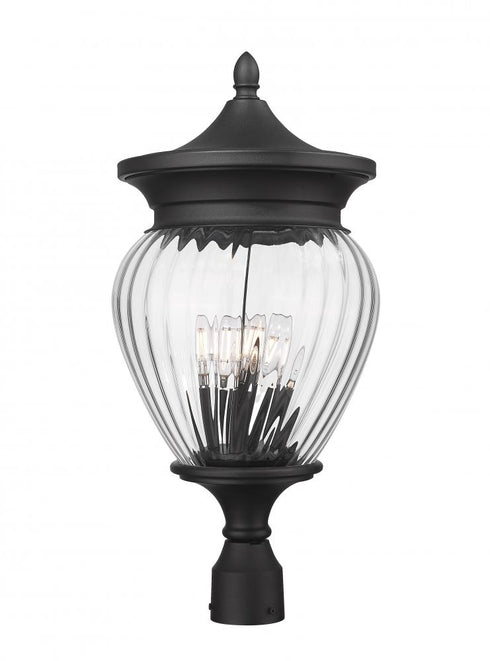 Z-Lite Davina 4 Light Outdoor Post Mount Fixture in Black Finish Model: 5016PHBR-BK
