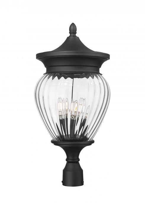 Z-Lite Davina 4 Light Outdoor Post Mount Fixture in Black Finish Model: 5016PHBR-BK
