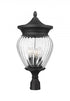 Z-Lite Davina 4 Light Outdoor Post Mount Fixture in Black Finish Model: 5016PHBR-BK