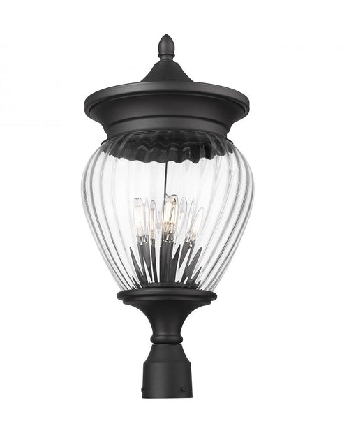 Z-Lite Davina 4 Light Outdoor Post Mount Fixture in Black Finish Model: 5016PHBR-BK