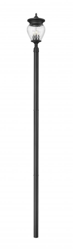 Z-Lite Davina 4 Light Outdoor Post Mounted Fixture in Black Finish Model: 5016PHBR-5009P120-BK