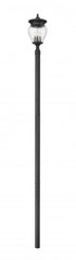 Z-Lite Davina 4 Light Outdoor Post Mounted Fixture in Black Finish Model: 5016PHBR-5009P120-BK