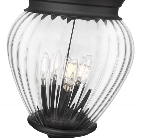 Z-Lite Davina 4 Light Outdoor Post Mounted Fixture in Black Finish Model: 5016PHBR-5009P120-BK