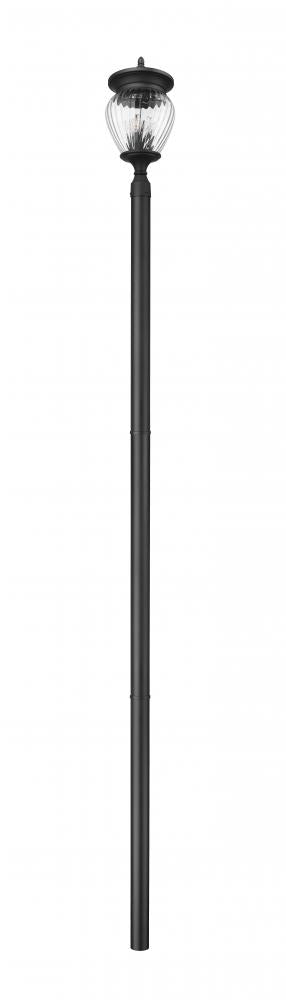 Z-Lite Davina 4 Light Outdoor Post Mounted Fixture in Black Finish Model: 5016PHBR-5009P120-BK