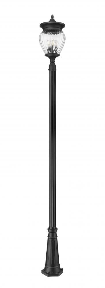 Z-Lite Davina 4 Light Outdoor Post Mounted Fixture in Black Finish Model: 5016PHBR-5011P-BK