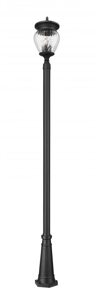 Z-Lite Davina 4 Light Outdoor Post Mounted Fixture in Black Finish Model: 5016PHBR-5011P-BK