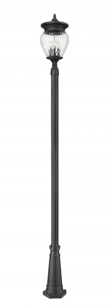 Z-Lite Davina 4 Light Outdoor Post Mounted Fixture in Black Finish Model: 5016PHBR-519P-BK