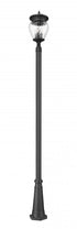 Z-Lite Davina 4 Light Outdoor Post Mounted Fixture in Black Finish Model: 5016PHBR-519P-BK