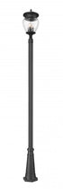 Z-Lite Davina 4 Light Outdoor Post Mounted Fixture in Black Finish Model: 5016PHBR-519P-BK