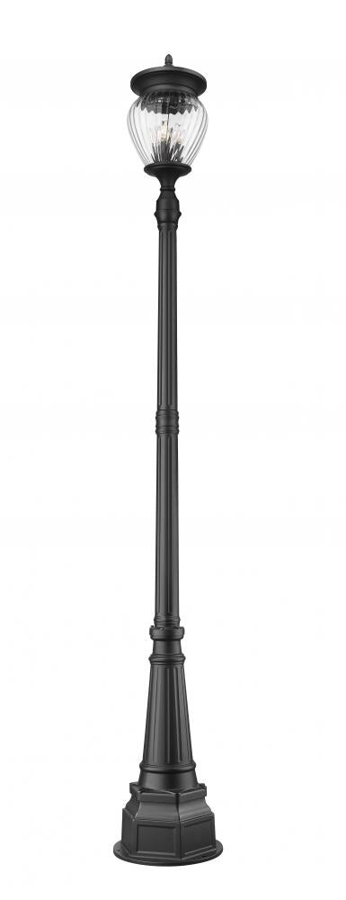 Z-Lite Davina 4 Light Outdoor Post Mounted Fixture in Black Finish Model: 5016PHBR-564P-BK