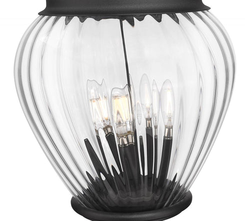 Z-Lite Davina 4 Light Outdoor Post Mounted Fixture in Black Finish Model: 5016PHBR-564P-BK