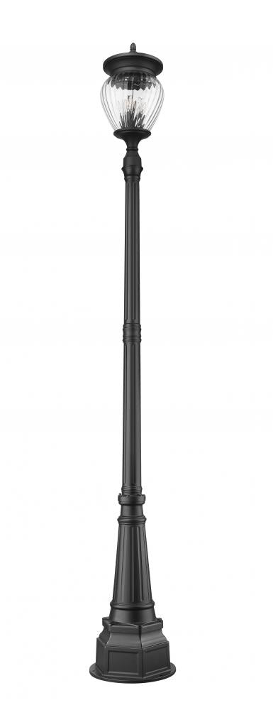 Z-Lite Davina 4 Light Outdoor Post Mounted Fixture in Black Finish Model: 5016PHBR-564P-BK