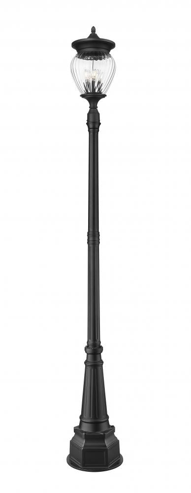 Z-Lite Davina 4 Light Outdoor Post Mounted Fixture in Black Finish Model: 5016PHBR-564P-BK