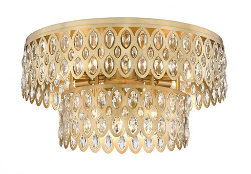 Z-Lite Dealey 12 Light Flush Mount in Heirloom Brass Finish Model: 822F24-HB