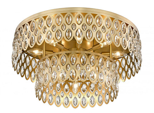 Z-Lite Dealey 12 Light Flush Mount in Heirloom Brass Finish Model: 822F24-HB