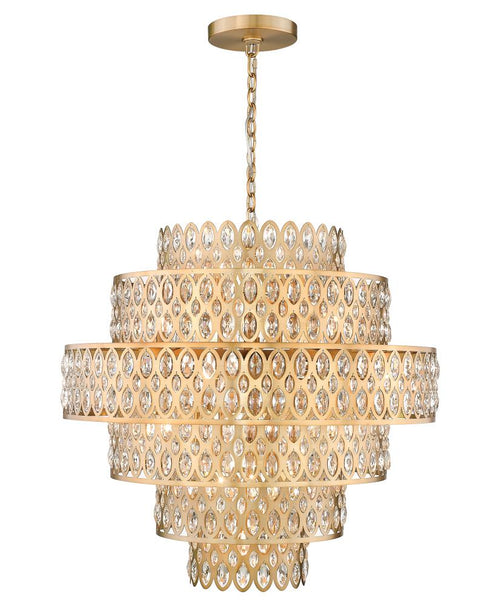 Z-Lite Dealey 17 Light Chandelier in Heirloom Brass Finish Model: 822P32-HB