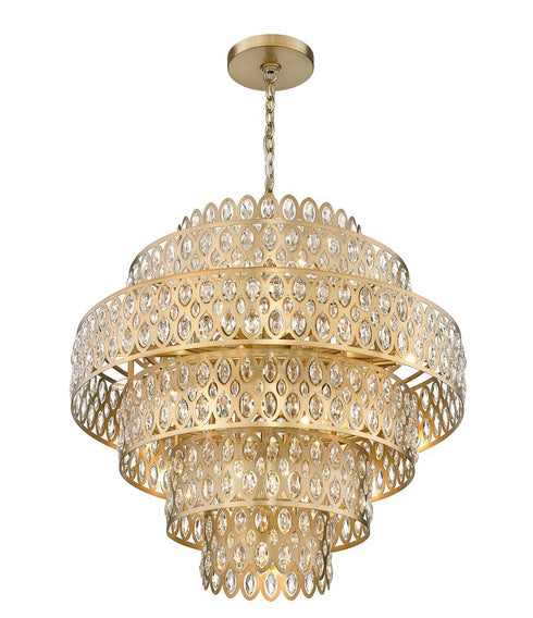 Z-Lite Dealey 17 Light Chandelier in Heirloom Brass Finish Model: 822P32-HB