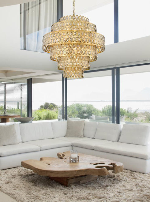 Z-Lite Dealey 17 Light Chandelier in Heirloom Brass Finish Model: 822P32-HB