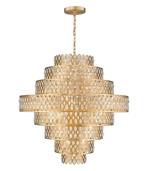 Z-Lite Dealey 25 Light Chandelier in Heirloom Brass Finish Model: 822P45-HB