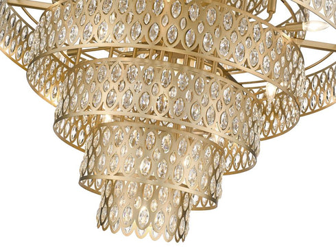 Z-Lite Dealey 25 Light Chandelier in Heirloom Brass Finish Model: 822P45-HB