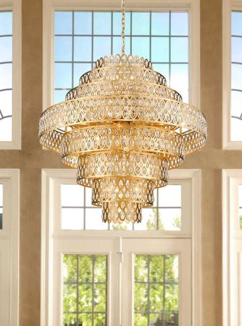 Z-Lite Dealey 25 Light Chandelier in Heirloom Brass Finish Model: 822P45-HB