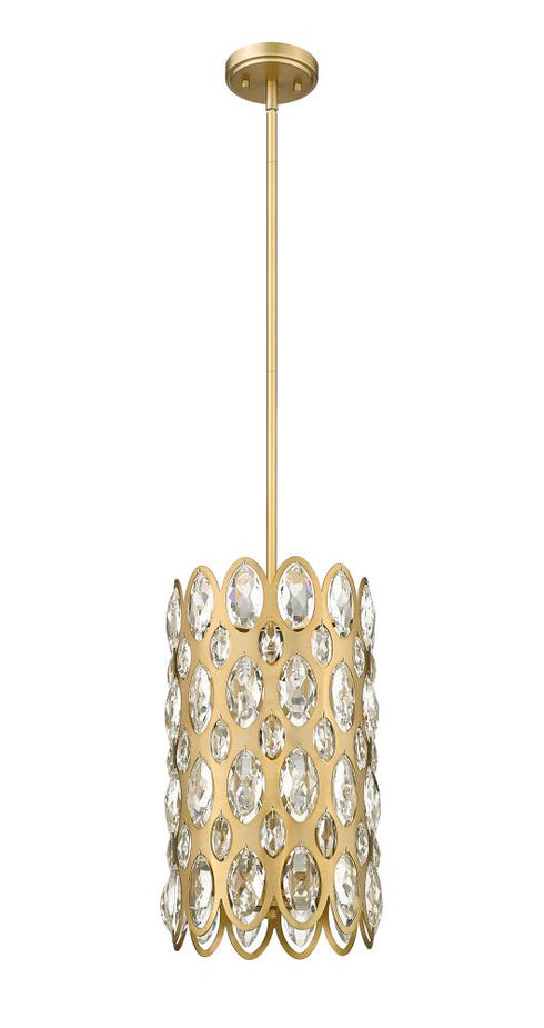 Z-Lite Dealey 3 Light Pendant in Heirloom Brass Finish Model: 822P9-HB
