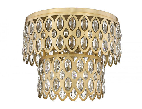 Z-Lite Dealey 5 Light Flush Mount in Heirloom Brass Finish Model: 822F15-HB