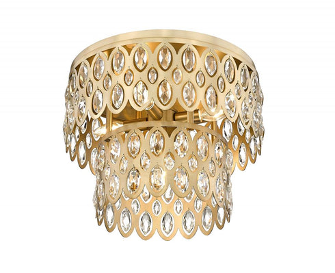 Z-Lite Dealey 5 Light Flush Mount in Heirloom Brass Finish Model: 822F15-HB