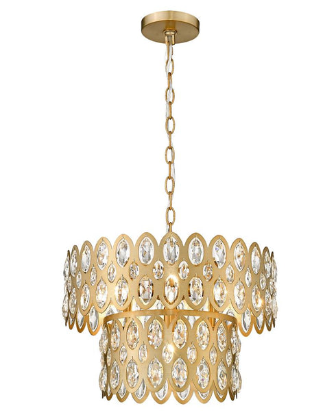 Z-Lite Dealey 5 Light Pendant in Heirloom Brass Finish Model: 822P15-HB