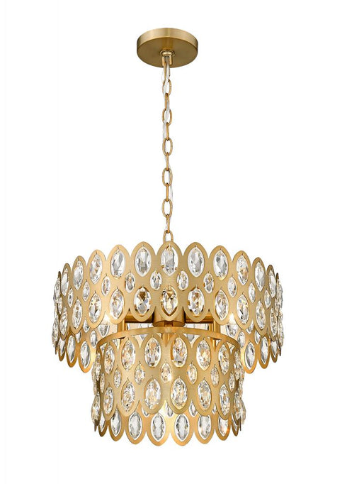 Z-Lite Dealey 5 Light Pendant in Heirloom Brass Finish Model: 822P15-HB