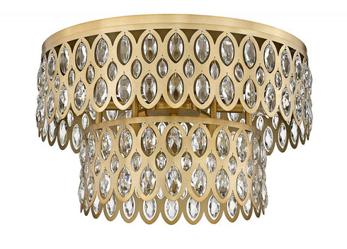 Z-Lite Dealey 9 Light Flush Mount in Heirloom Brass Finish Model: 822F20-HB
