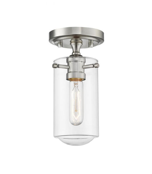 Z-Lite Delaney 1 Light Flush Mount in Brushed Nickel Finish Model: 471F1-BN